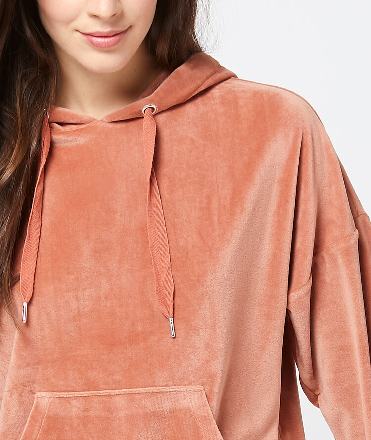 Aksamitna bluza homewear ceglasty.