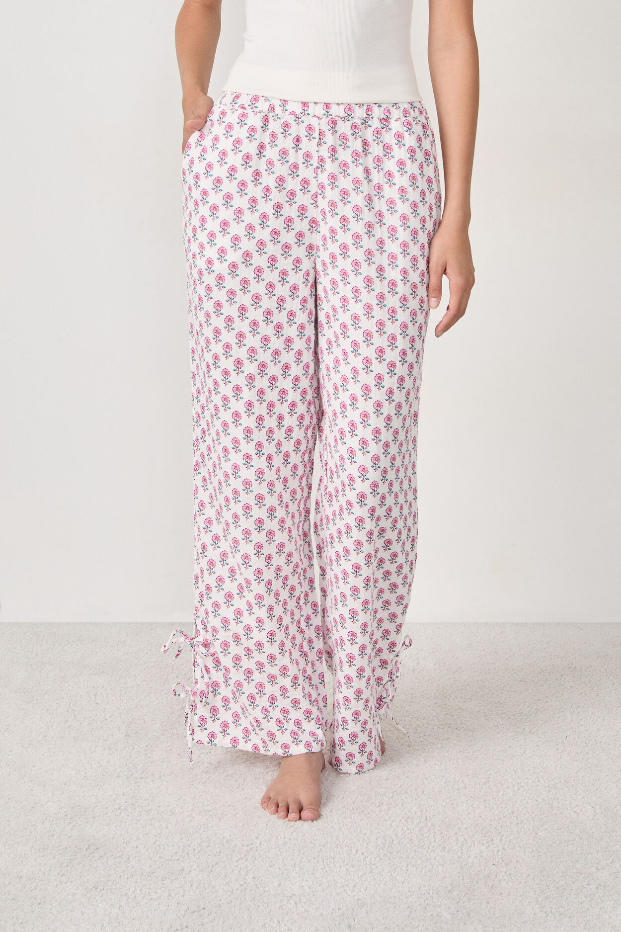 Pantalon de pyjama à imprimés en coton