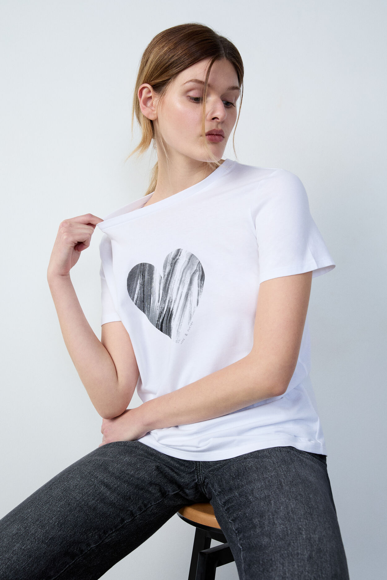 Bawełniany t-shirt z nadrukiem serca