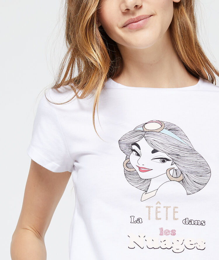 T-shirt z napisem i motywem disney 'la tête dans les nuages' ecru.