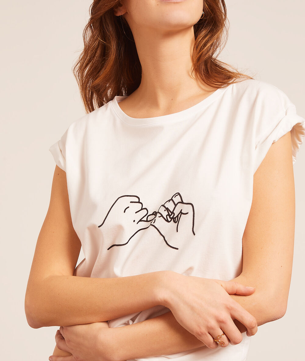Tshirt z nadrukiem "soromance" biały.