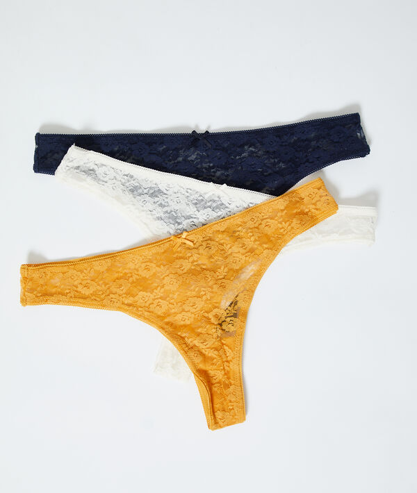 Koronkowe majtki typu tanga - komplet 3 szt. Koronkowe majtki typu tanga - komplet 3 szt.;${refinementColor}