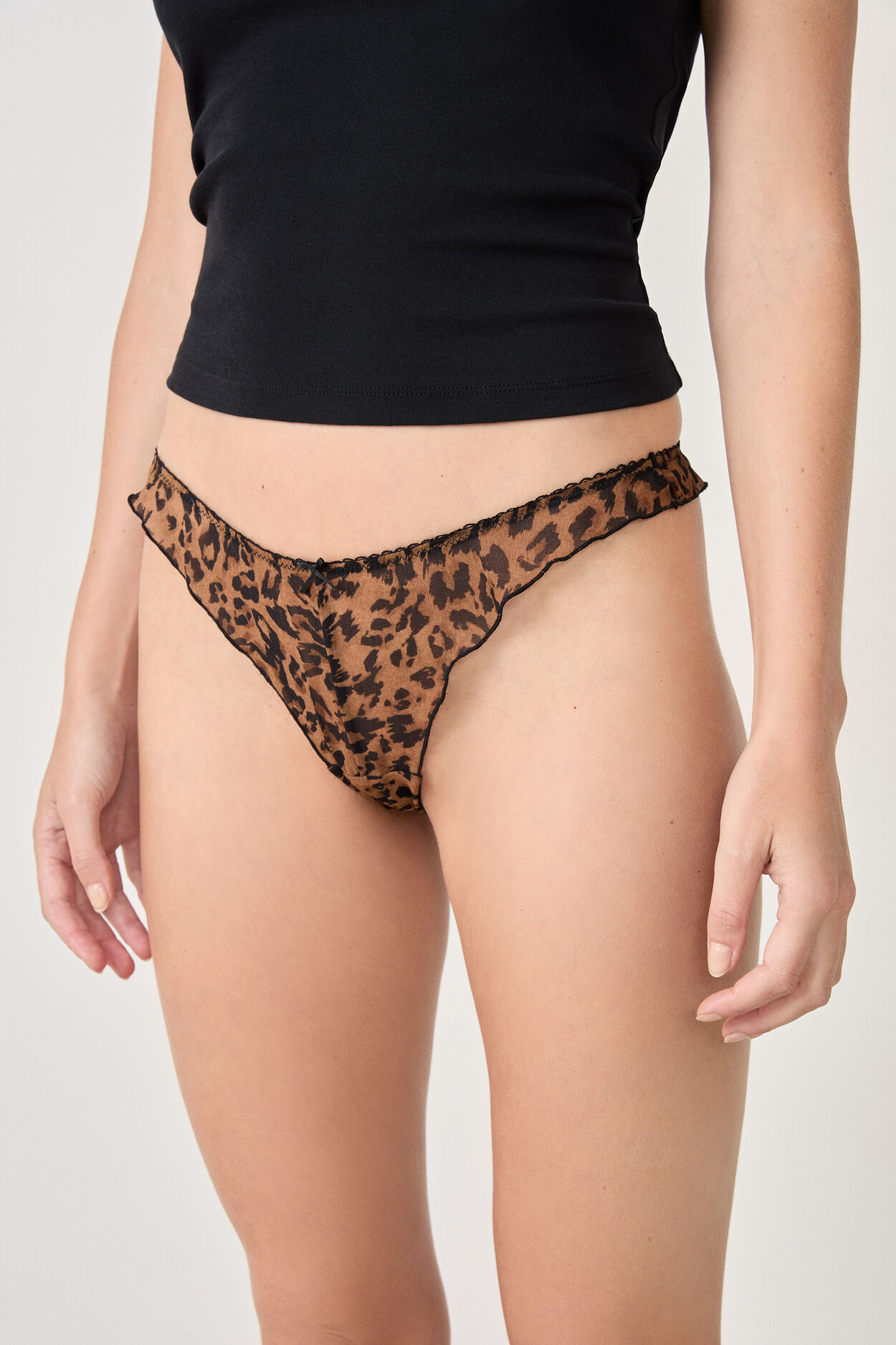 Tanga en tulle imprimé
