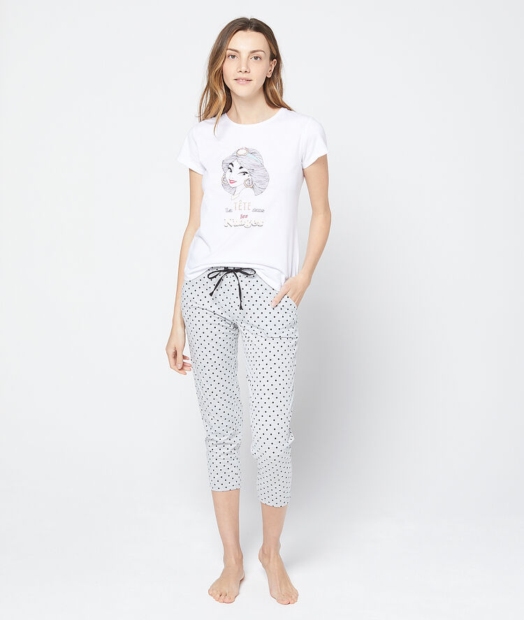 T-shirt z napisem i motywem disney 'la tête dans les nuages' ecru.