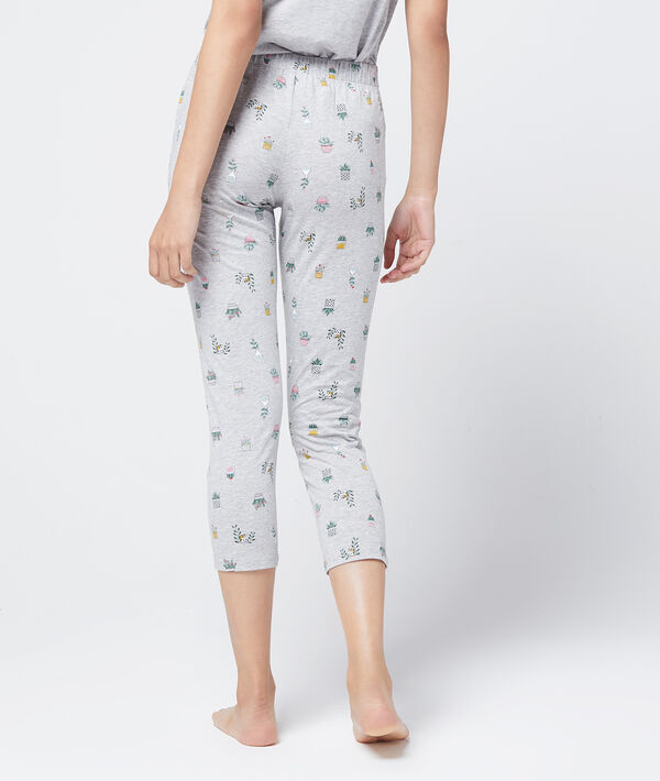 Spodnie capri z organicznej bawełny w kwiatowy deseń Spodnie capri z organicznej bawełny w kwiatowy deseń
