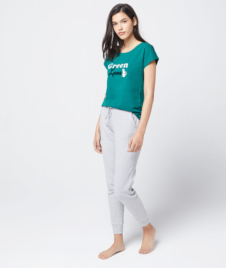 T-shirt z bawełny organicznej z nadrukiem zielony.