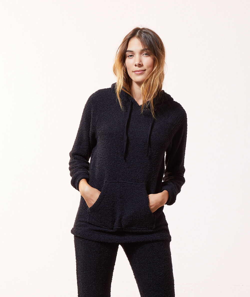 Pluszowy sweatshirt czarny.