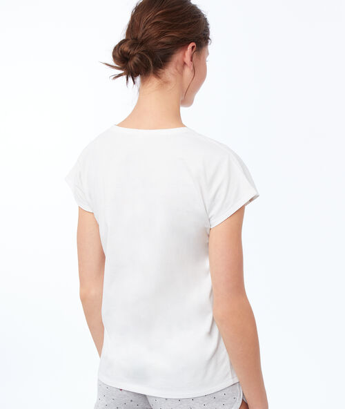 T-shirt z nadrukiem écru.