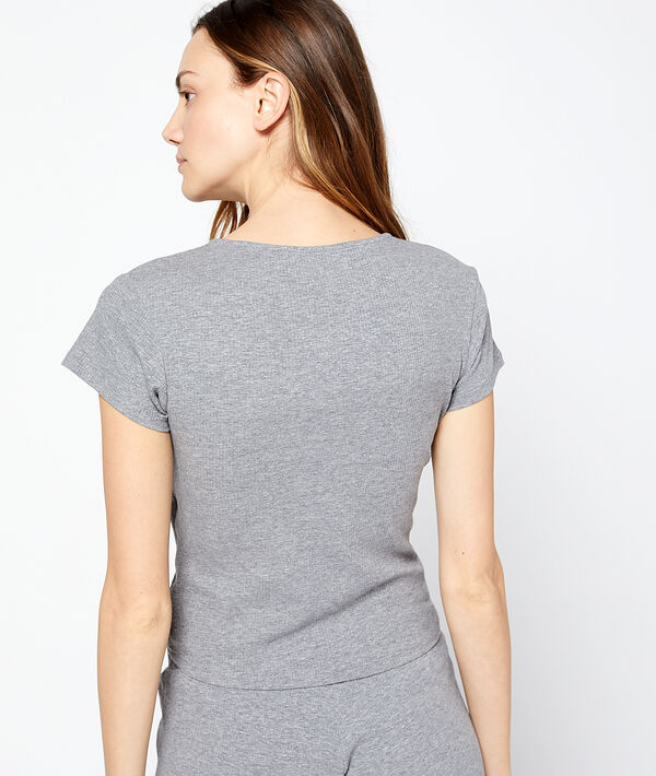 Crop-top z dekoltem kopertowym Crop-top z dekoltem kopertowym