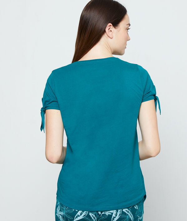 T-shirt z organicznej bawełny z napisem 'beach, uluru, paradise' T-shirt z organicznej bawełny z napisem 'beach, uluru, paradise';${refinementColor}