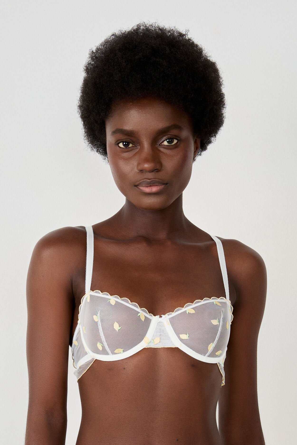 Soutien-gorge n.9 - balconnet avec broderie citron