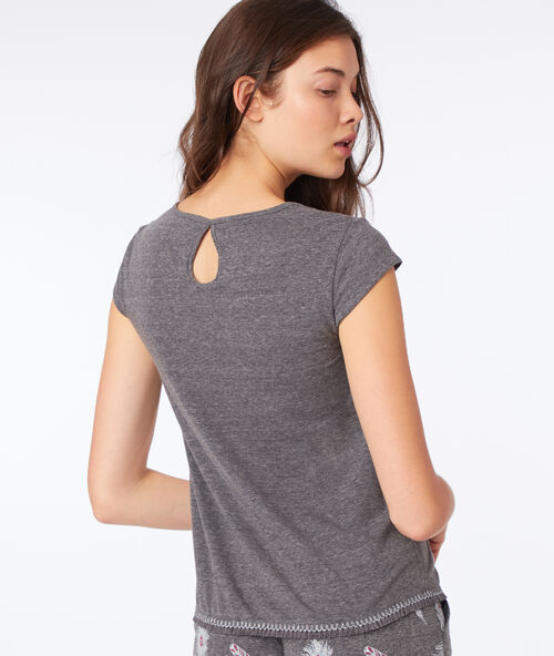 T-shirt z nadrukiem ptaka gris.