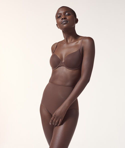 Majtki z wysokim stanem - poziom 3 : wymodelowana sylwetka marron.