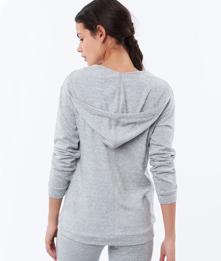 Bluza homewear w deseń typu melanż gris.