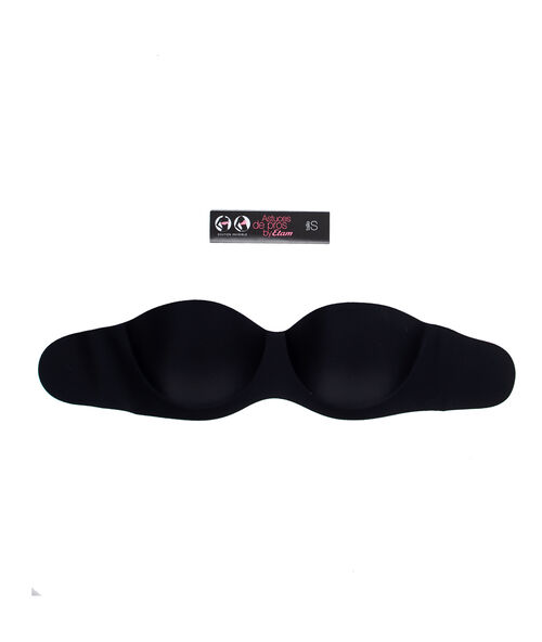 Biustonosz niewidoczny pod ubraniem czarny.