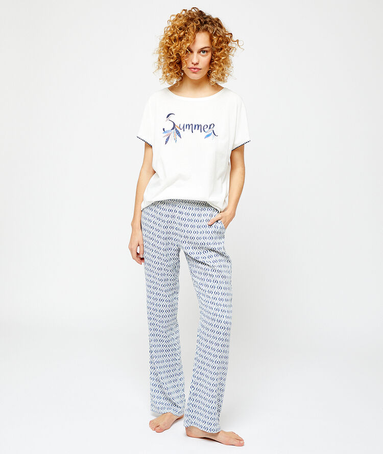 T-shirt z napisem 'summer' ecru.
