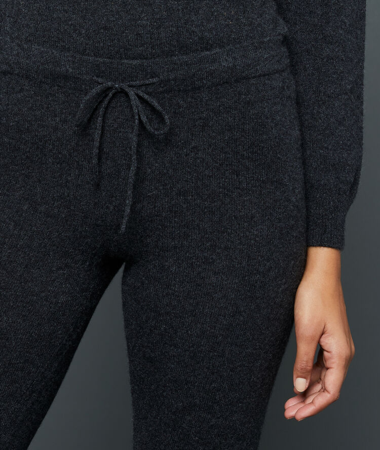Legginsy z kaszmiru ciemno szary melanż.