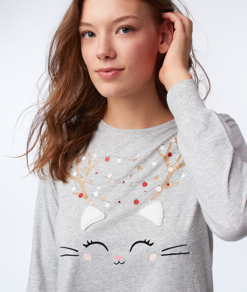 T-shirt z uszami ze sztucznego futerka T-shirt z uszami ze sztucznego futerka