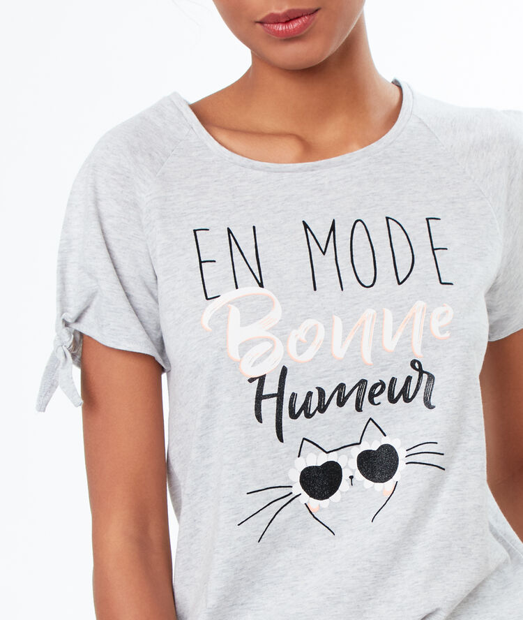 T-shirt z nadrukiem gris.