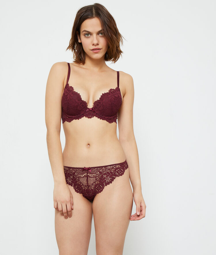 Soutien-gorge n°2 - push-up plongeant prune.