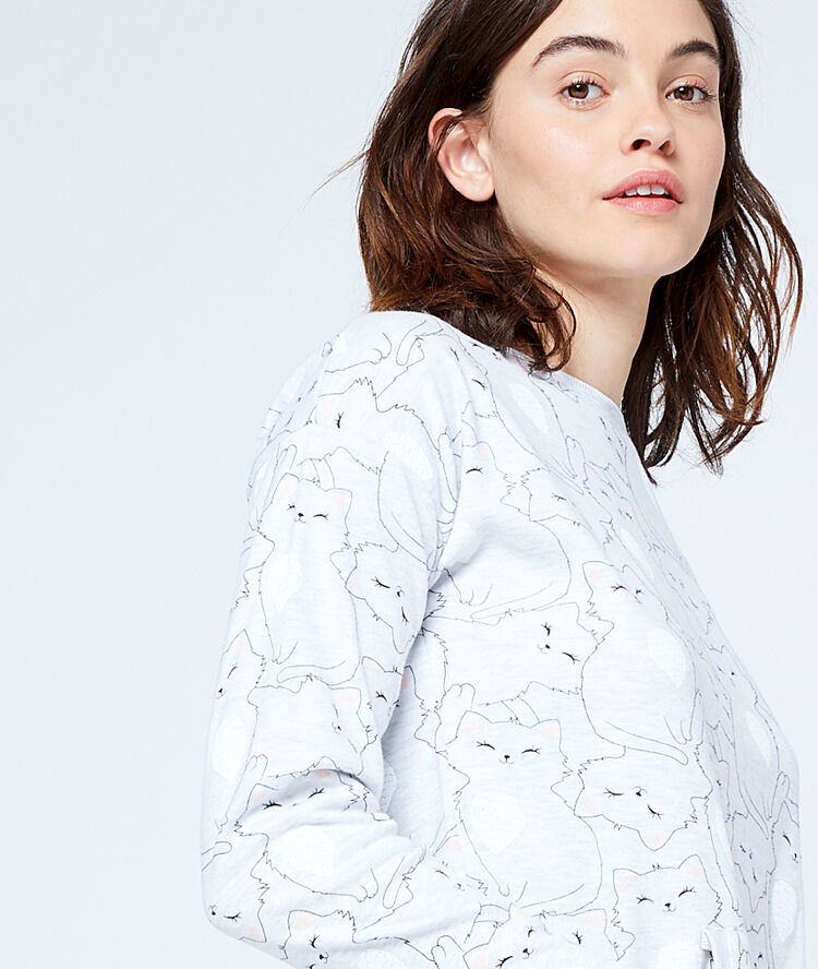 Bluza z motywem kotków szary.