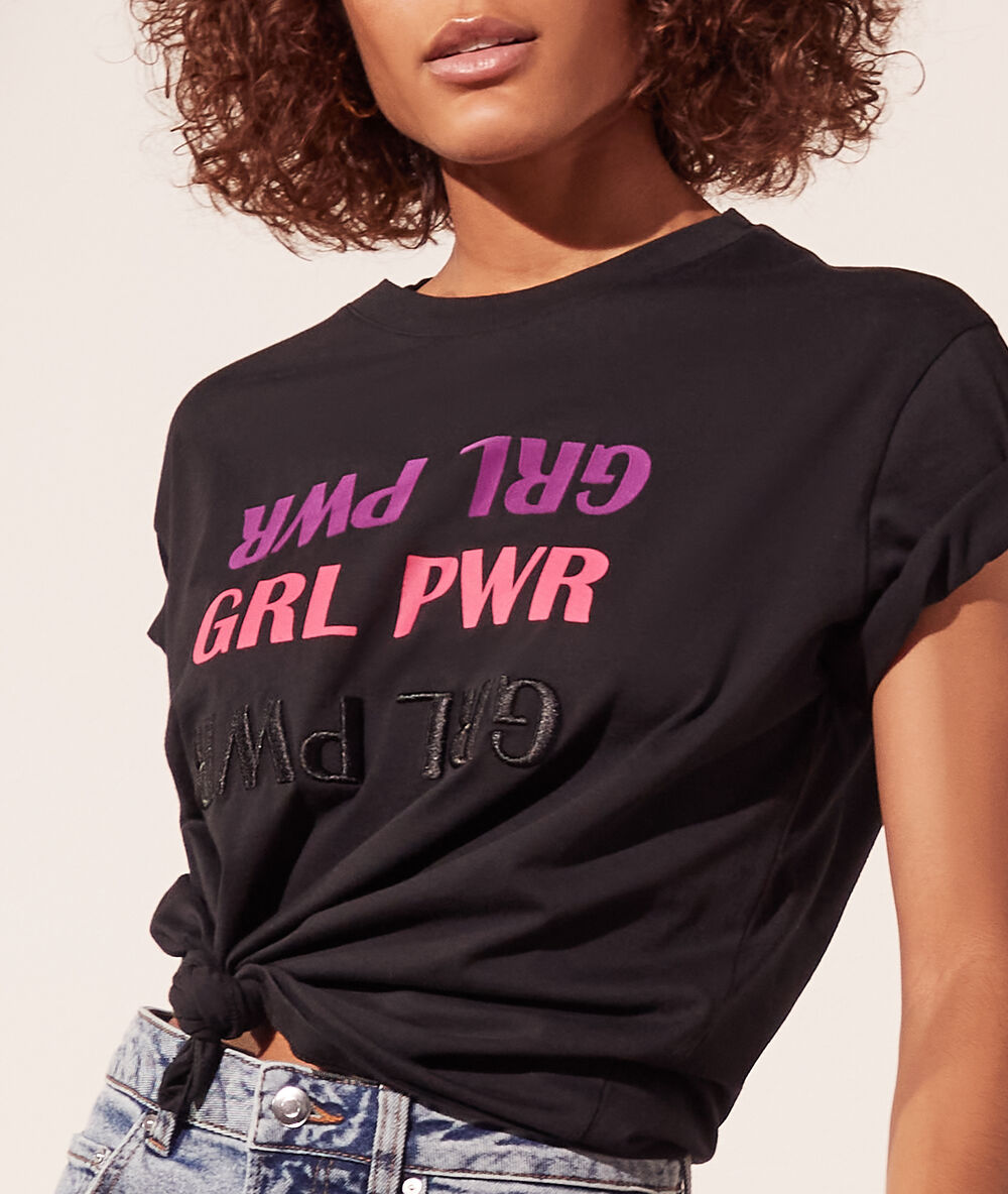 T-shirt grl pwr noir.